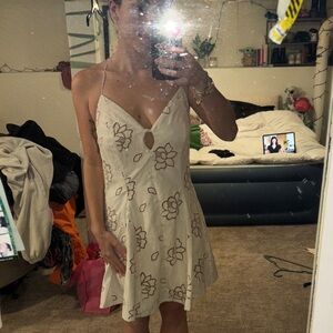 For Love And Lemons Cream Floral Mini Dress